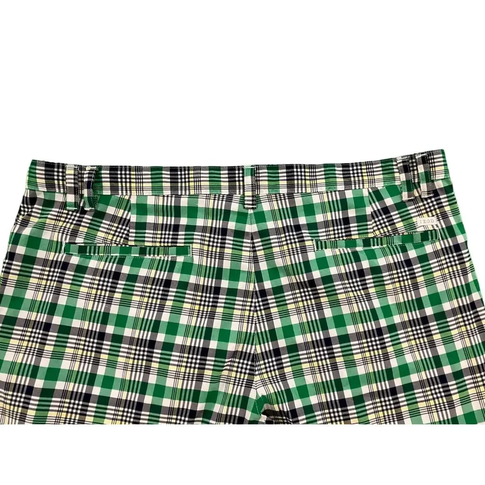 IZOD Golf Men's Multicolor Plaid Casual Golf Shorts w/ Pockets | Size 42